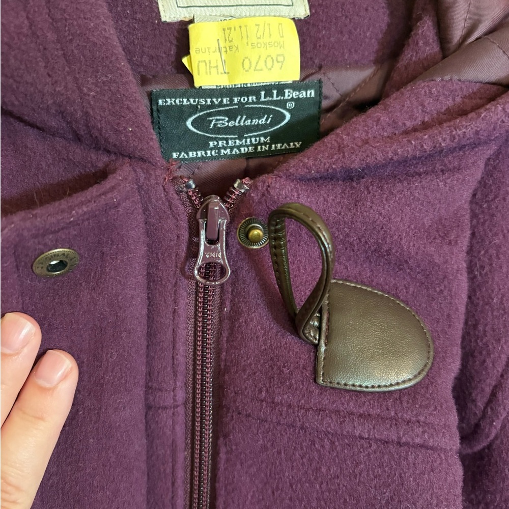 L.L. Bean Women's Rich Purple Toggle Trench Coat - Picture 2 of 4